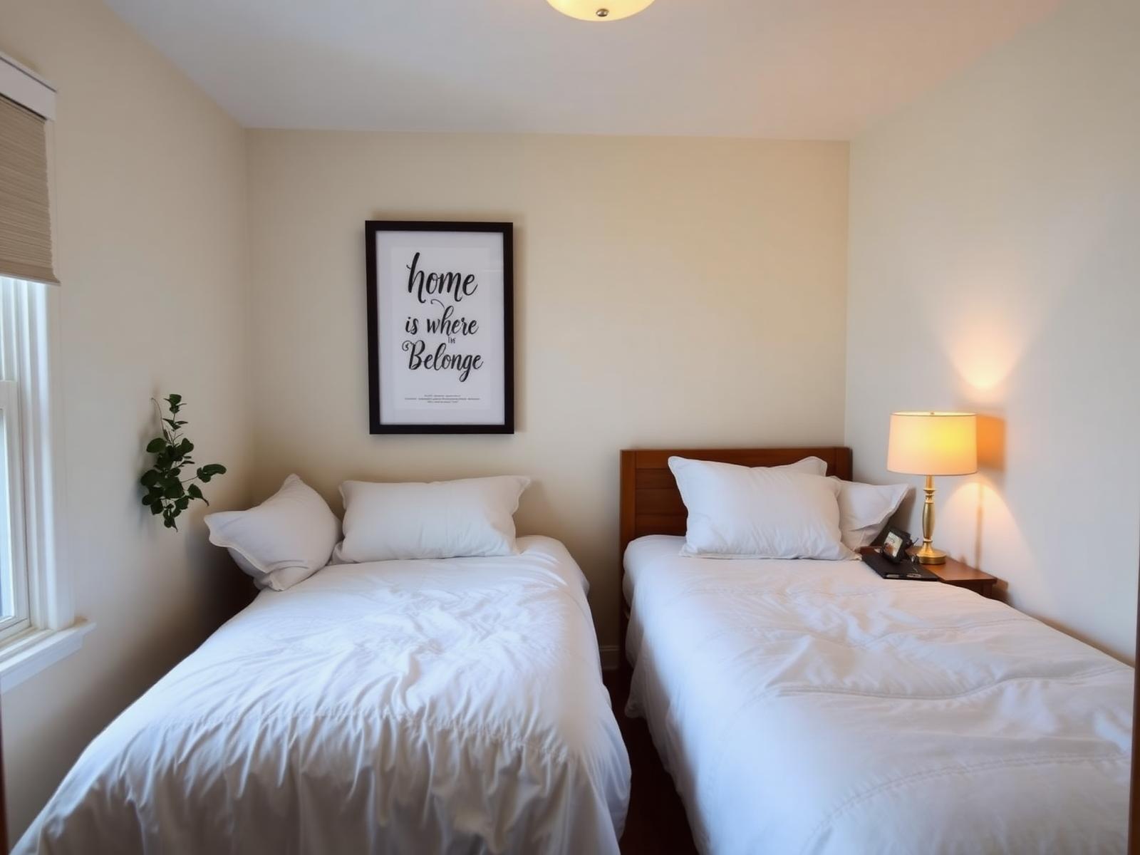Clean, comfortable shared bedroom at an Ascend home